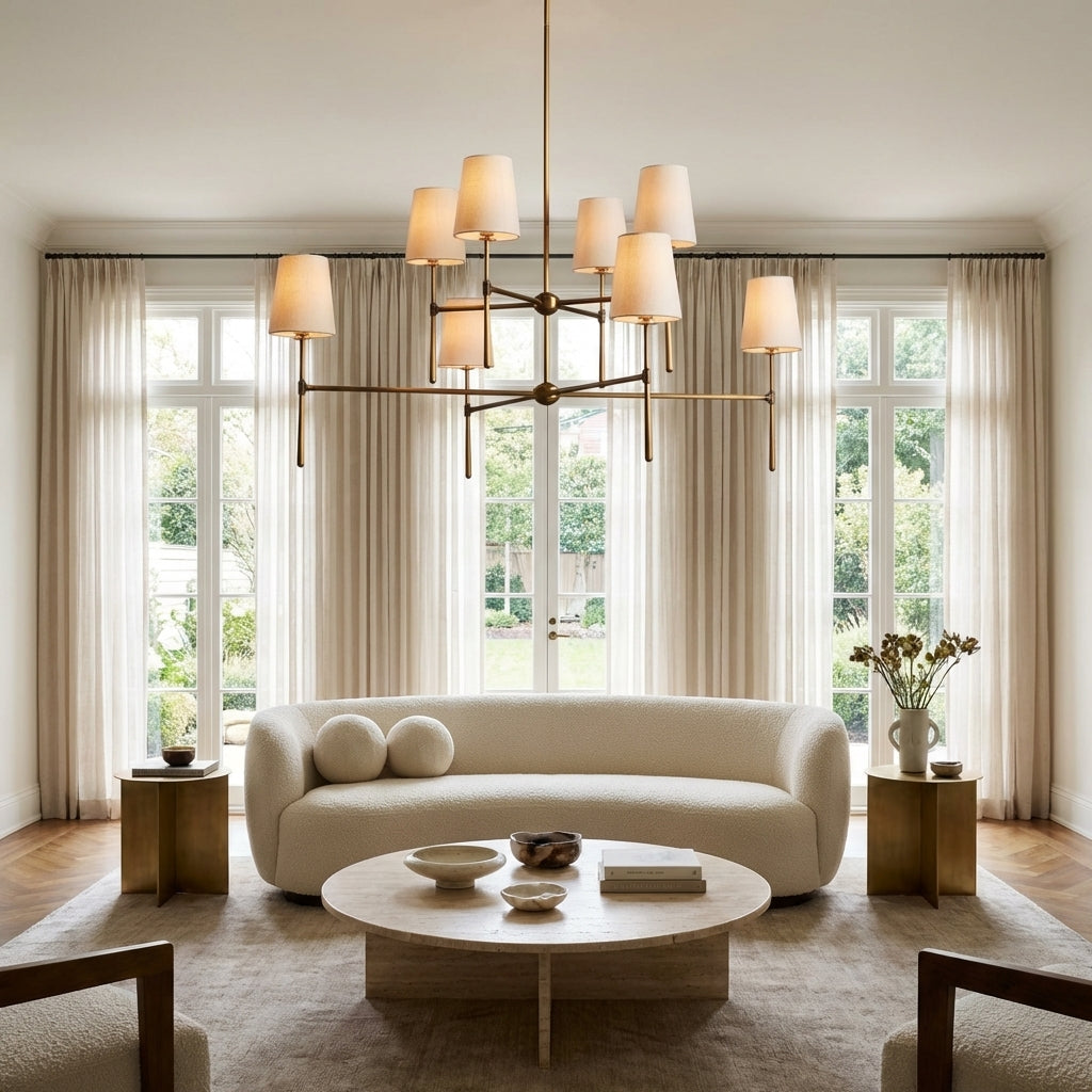 Morylighting Veridian 2-Tier Round Chandelier 48" Diameter - sophisticated American living room