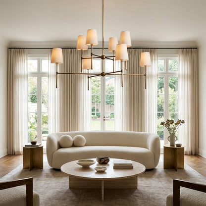 Morylighting Veridian 2-Tier Round Chandelier 48" Diameter - sophisticated American living room