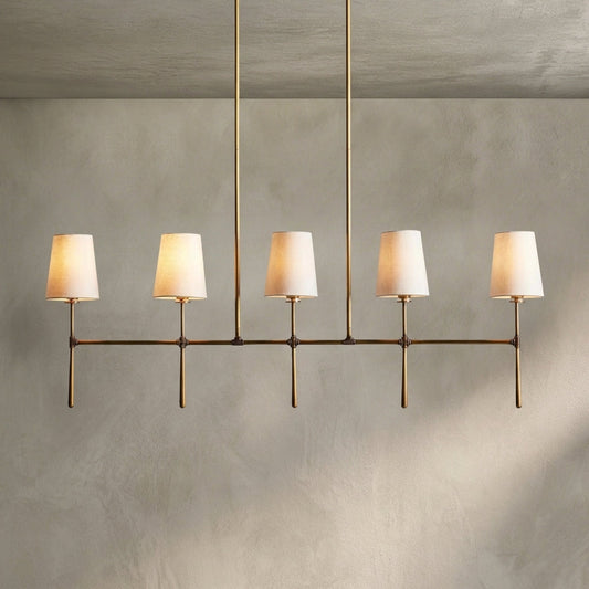Morylighting Aura Linear Chandelier 5/6 Light - Background Shot