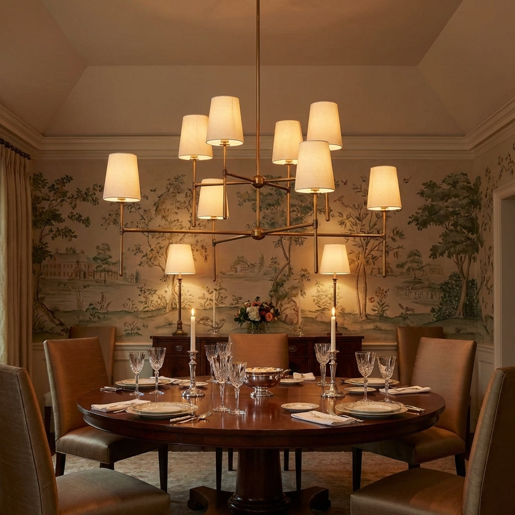 Morylighting Veridian 2-Tier Round Chandelier 48" Diameter - formal American dining room