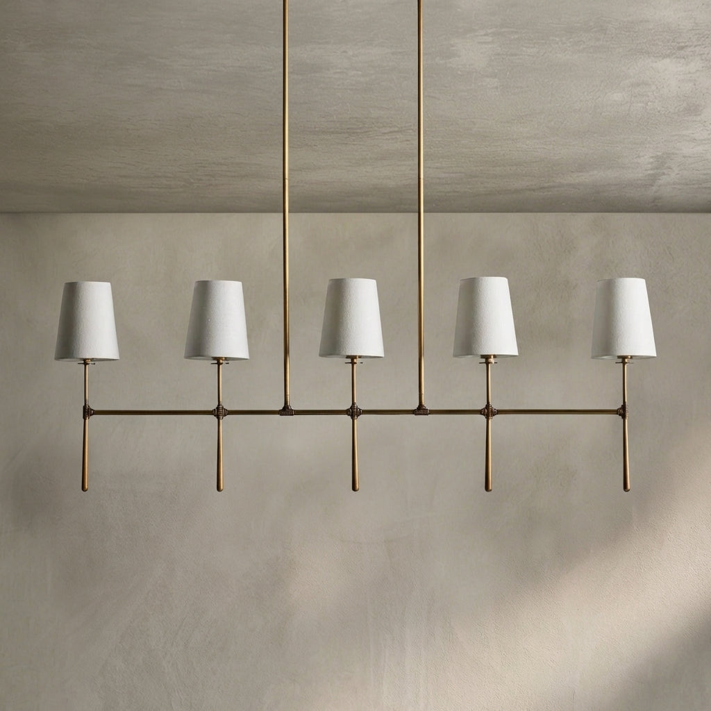 Morylighting Aura Linear Chandelier 5/6 Light - Background Shot