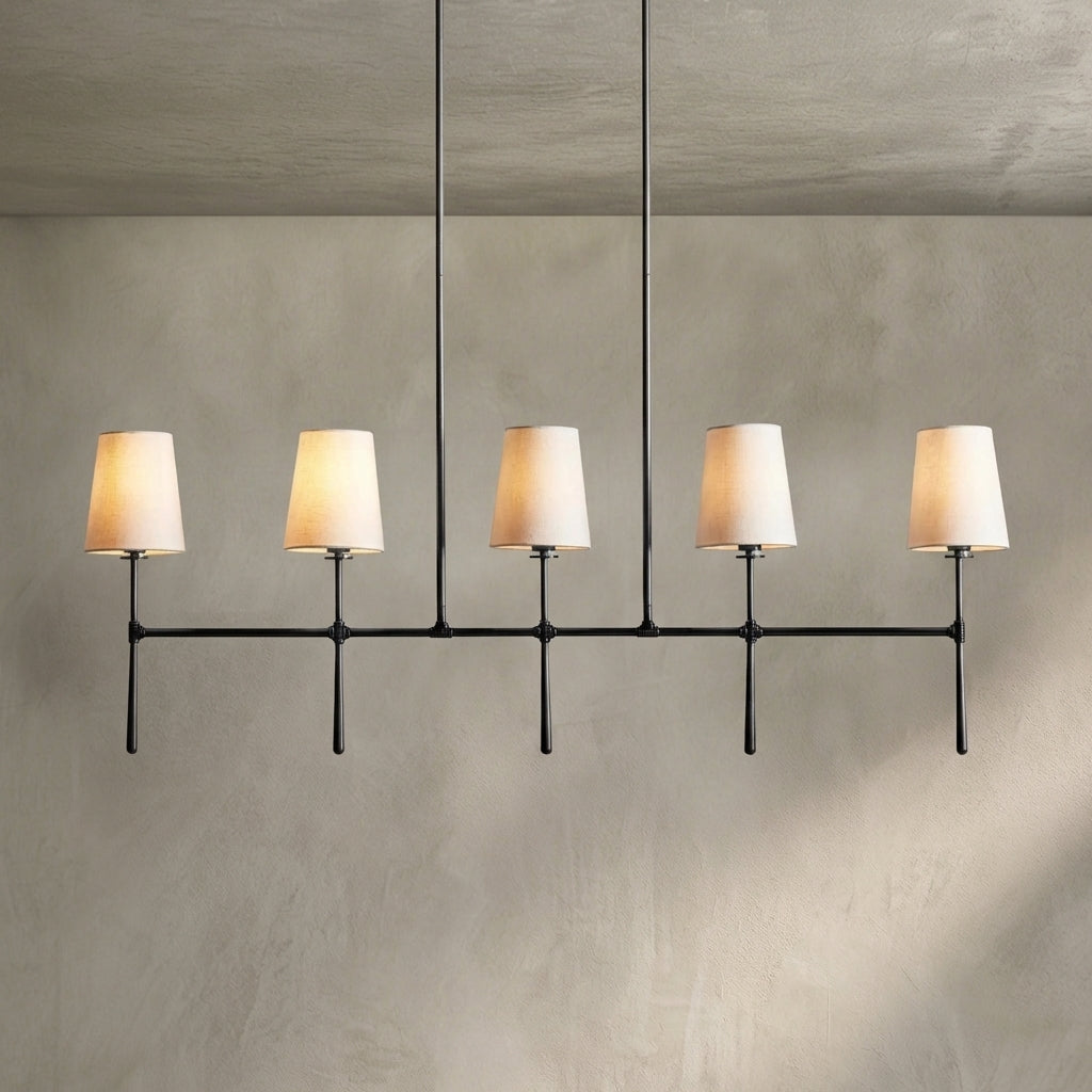 Morylighting Aura Linear Chandelier 5/6 Light - Background Shot