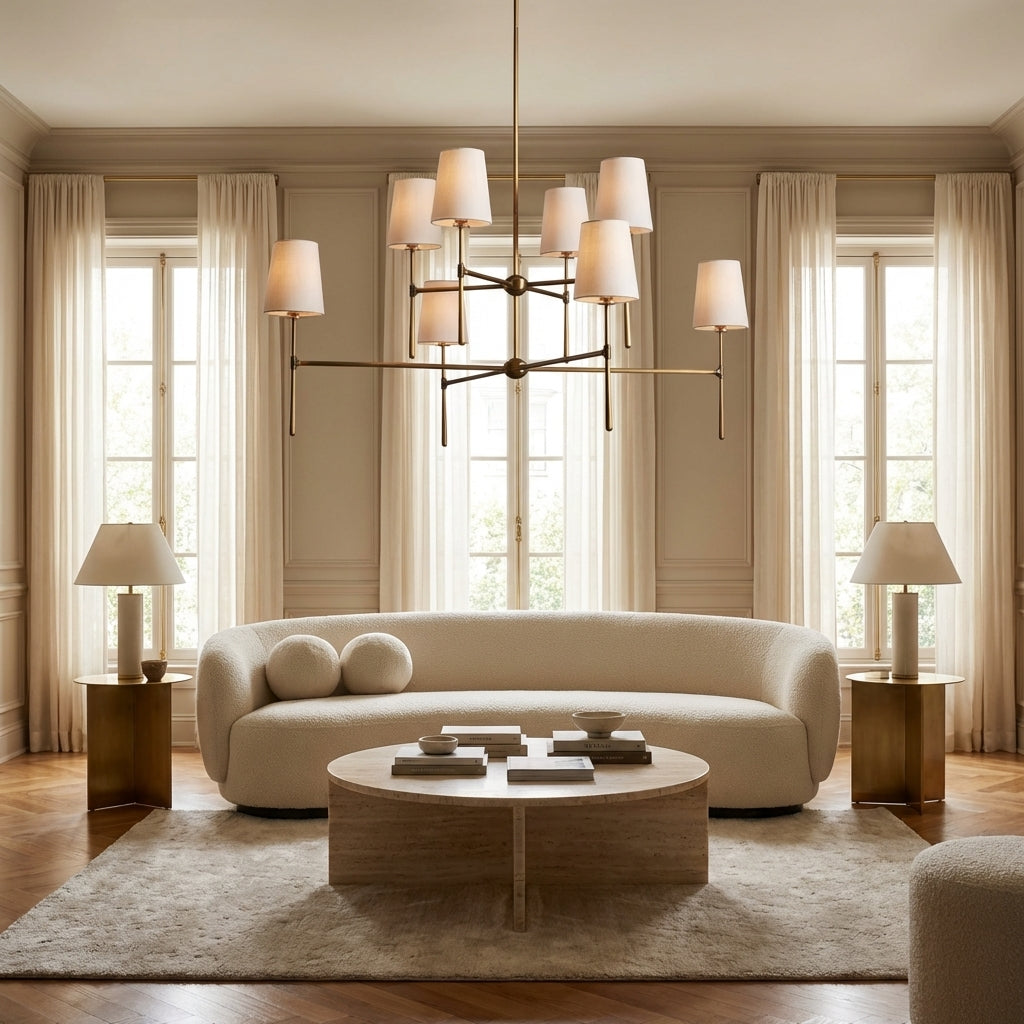 Morylighting Veridian 2-Tier Round Chandelier 48" Diameter - sophisticated American living room