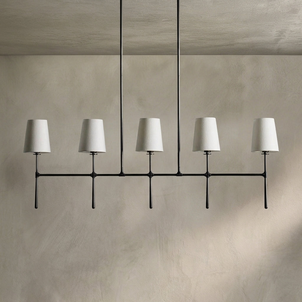 Morylighting Aura Linear Chandelier 5/6 Light - Background Shot