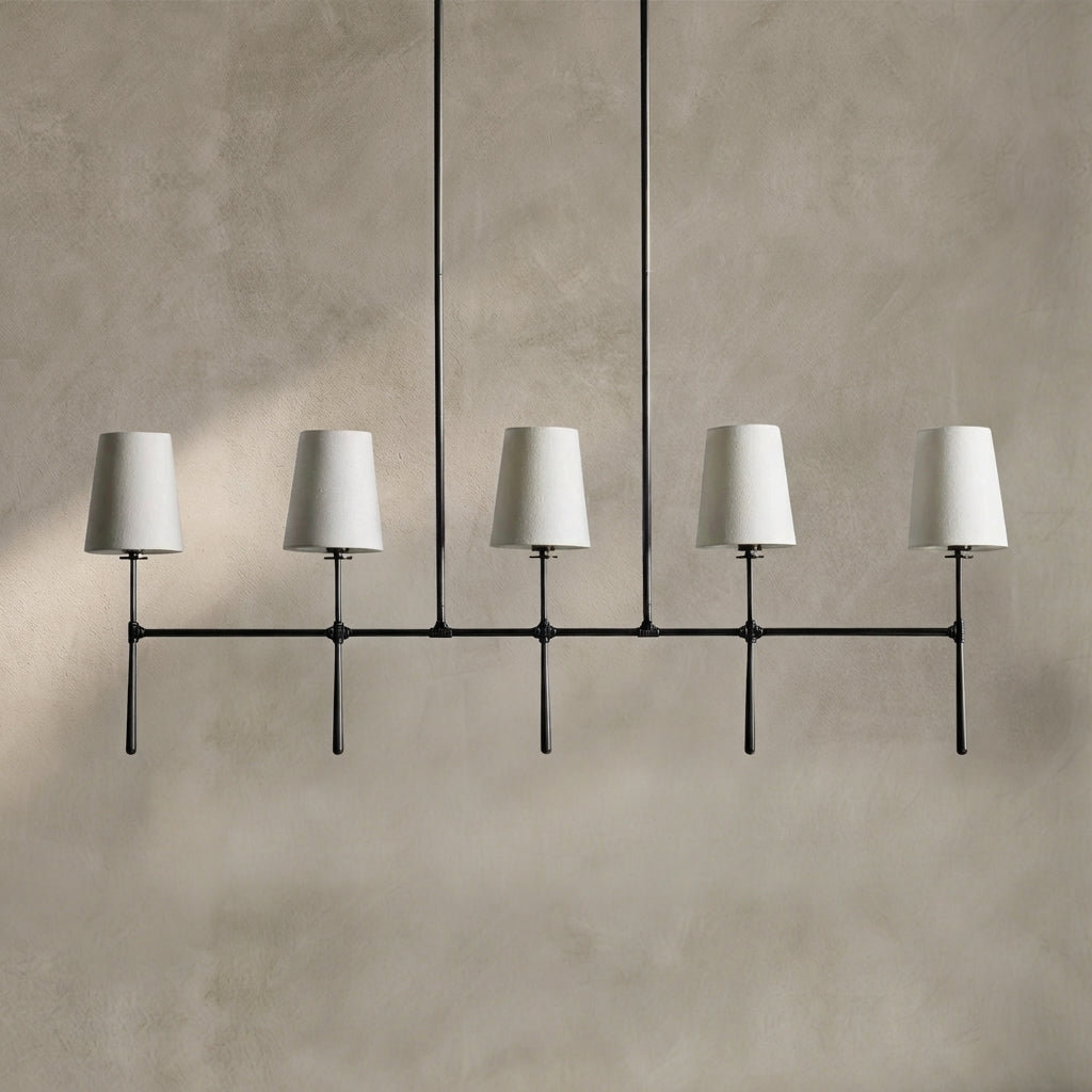 Morylighting Aura Linear Chandelier 5/6 Light - Background Shot