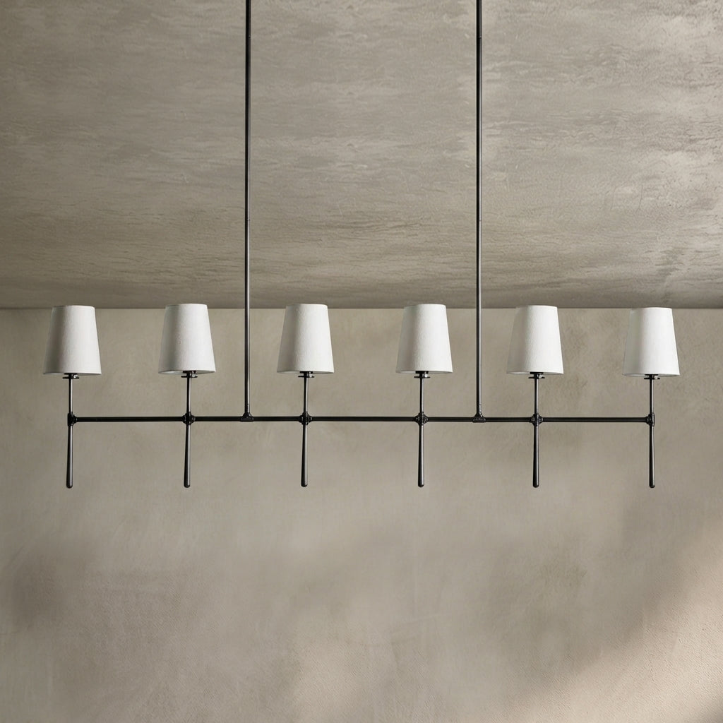 Morylighting Aura Linear Chandelier 5/6 Light - Background Shot