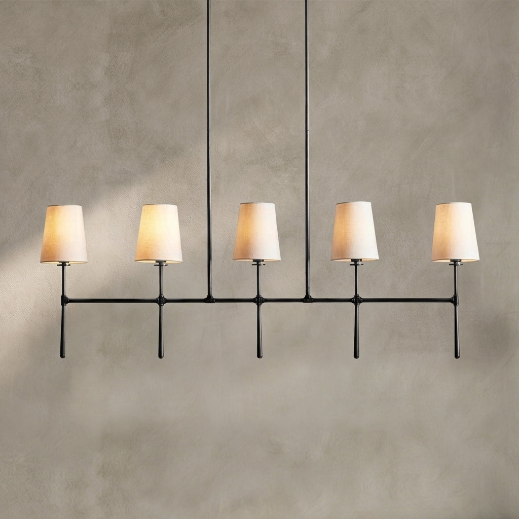 Morylighting Aura Linear Chandelier 5/6 Light - Background Shot