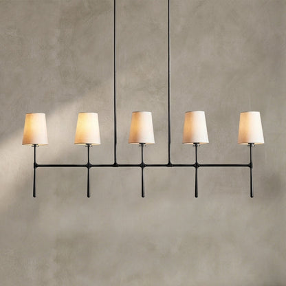 Morylighting Aura Linear Chandelier 5/6 Light - Background Shot