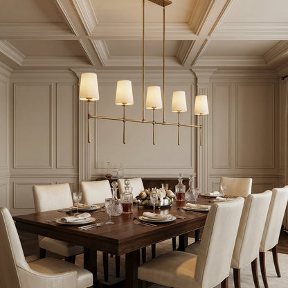 Morylighting Aura Linear Chandelier 5/6 Light - formal American dining room