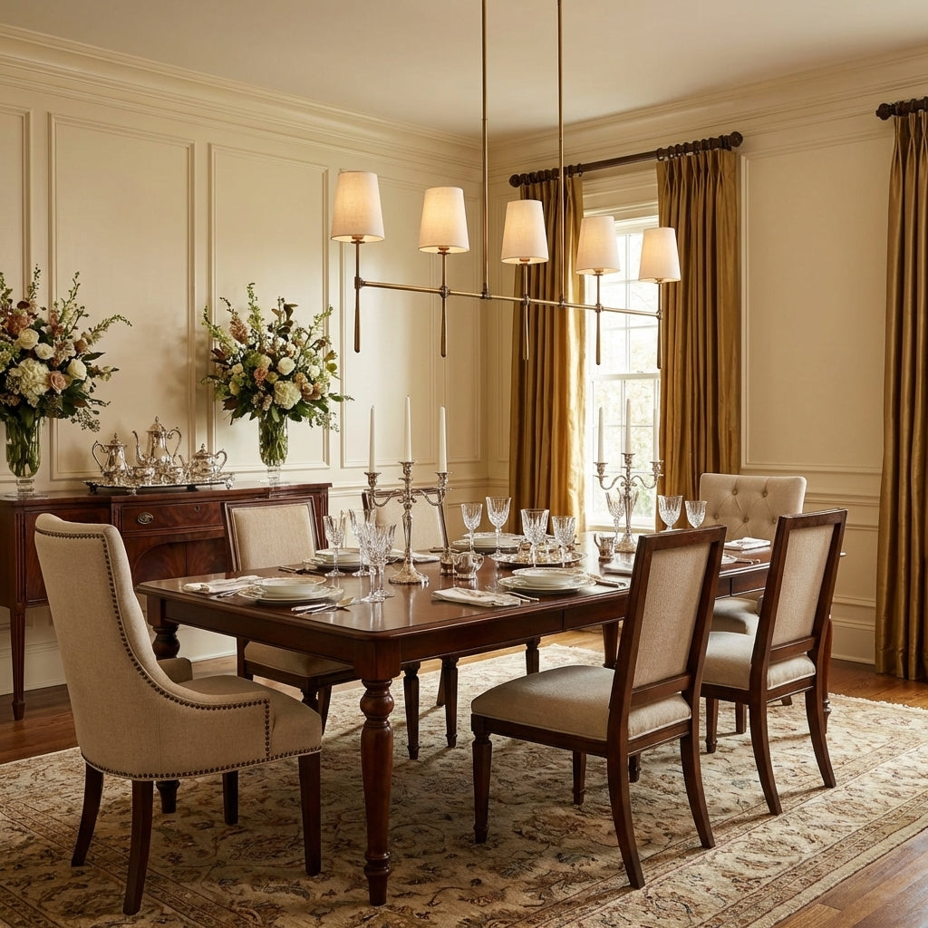 Morylighting Aura Linear Chandelier 5/6 Light - American transitional dining room