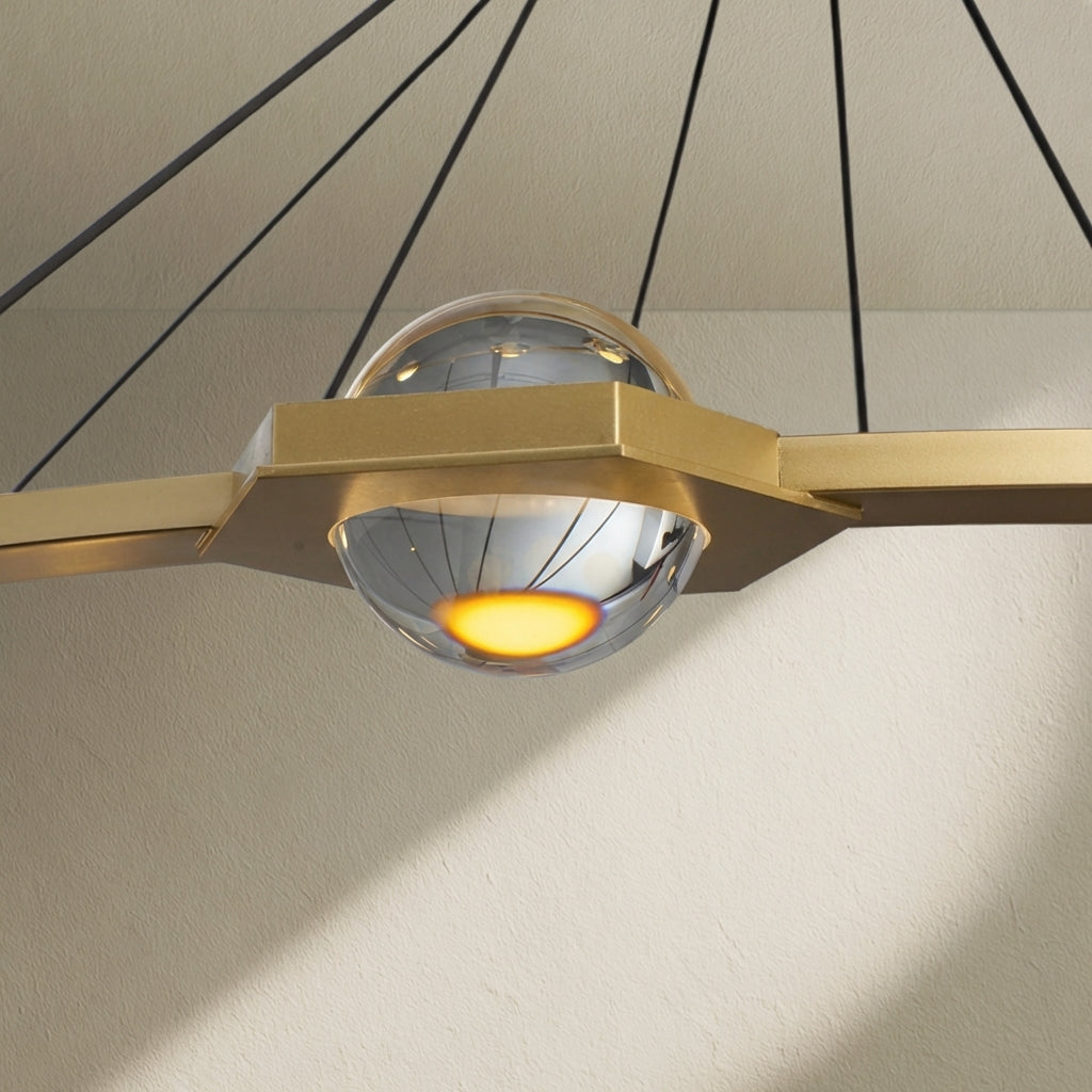Tricolordeer Celestial Aura 2-Tier Round Chandelier 60" - Background Shot