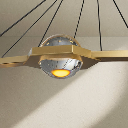 Tricolordeer Celestial Aura 2-Tier Round Chandelier 60" - Background Shot