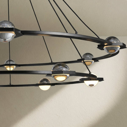 Tricolordeer Celestial Aura 2-Tier Round Chandelier 60" - Background Shot