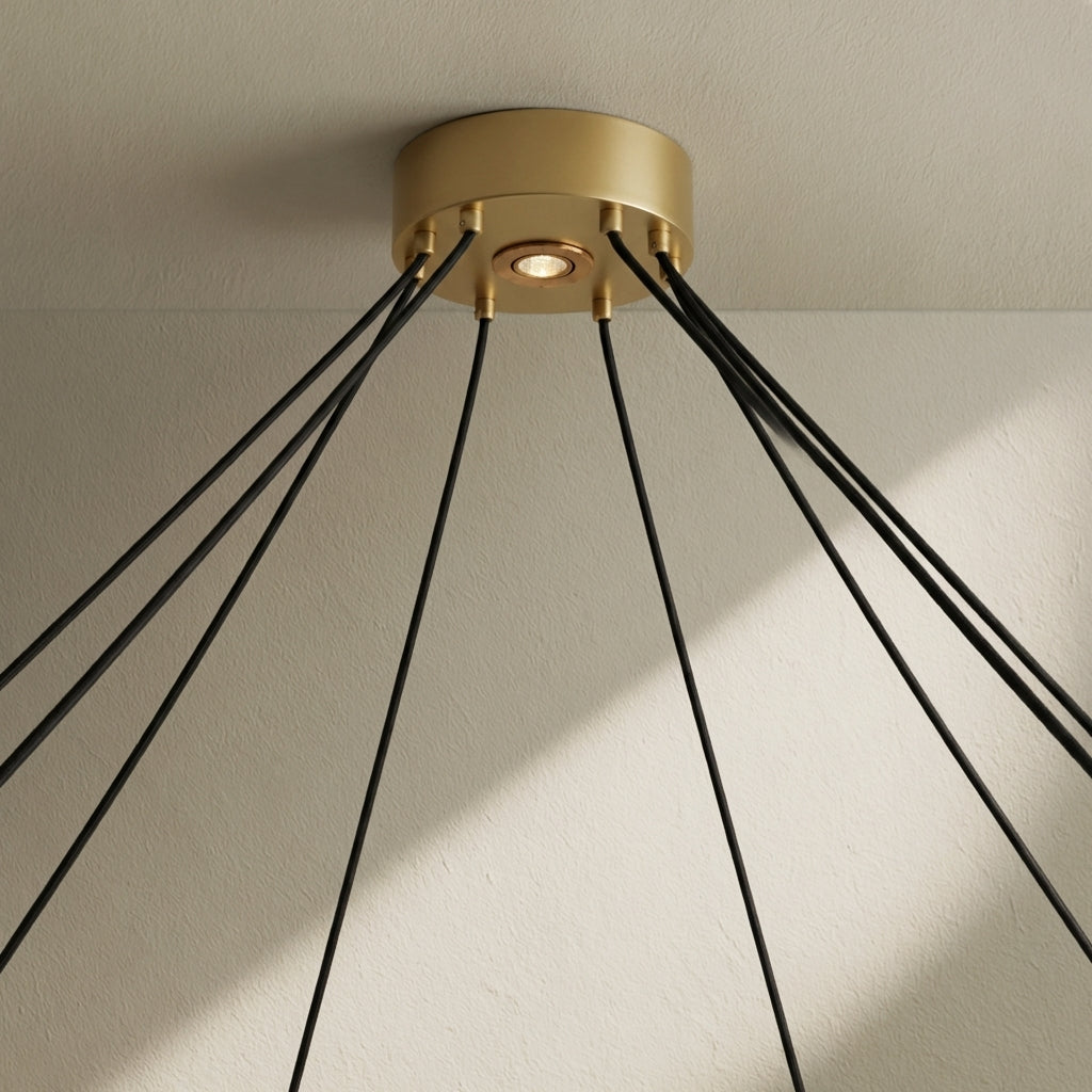 Tricolordeer Celestial Aura 2-Tier Round Chandelier 60" - Background Shot
