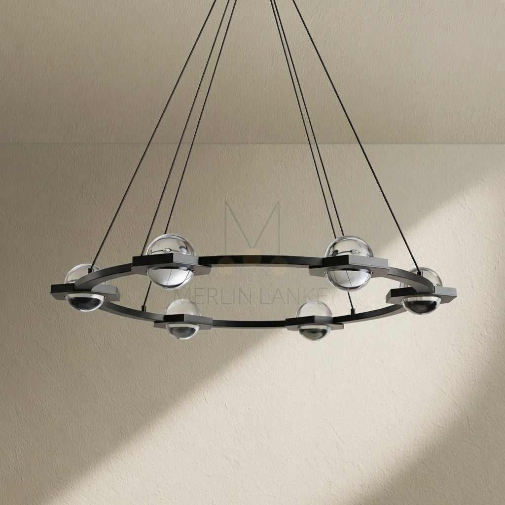 Tricolordeer Celestial Aura 2-Tier Round Chandelier 60" - Background Shot
