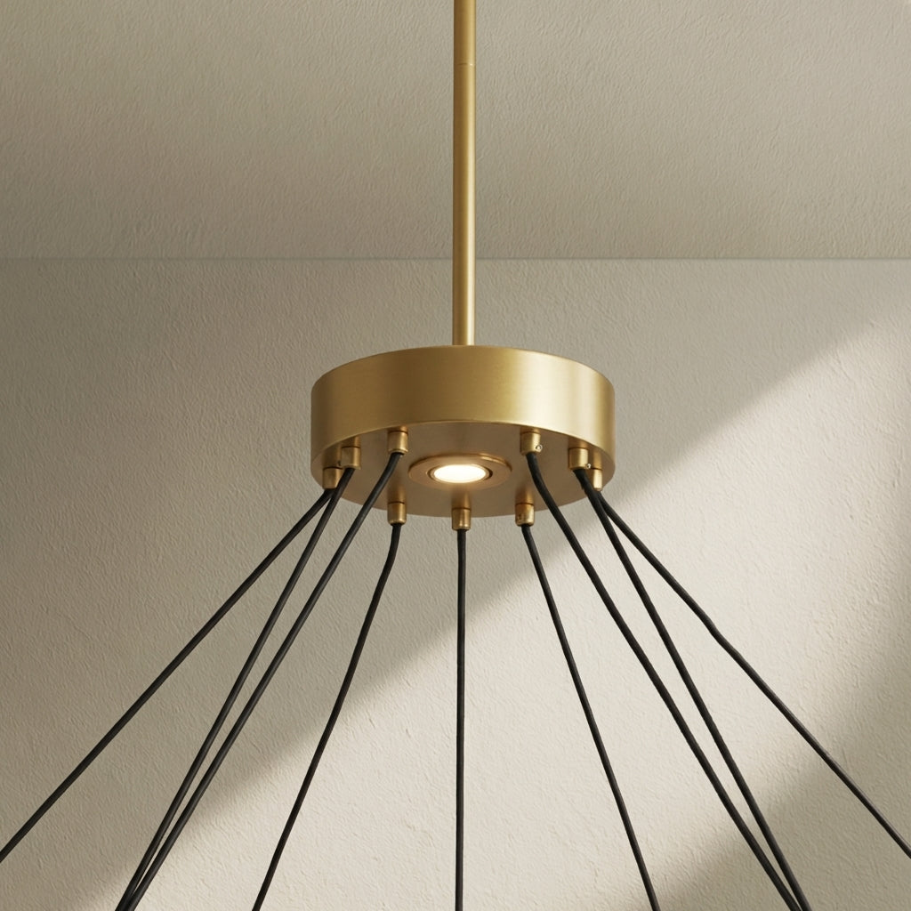 Tricolordeer Celestial Aura 2-Tier Round Chandelier 60" - Background Shot