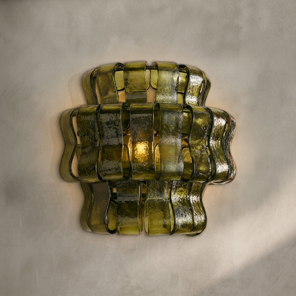 Morylighting Veridian Artisan Glass Sconce - Background Shot