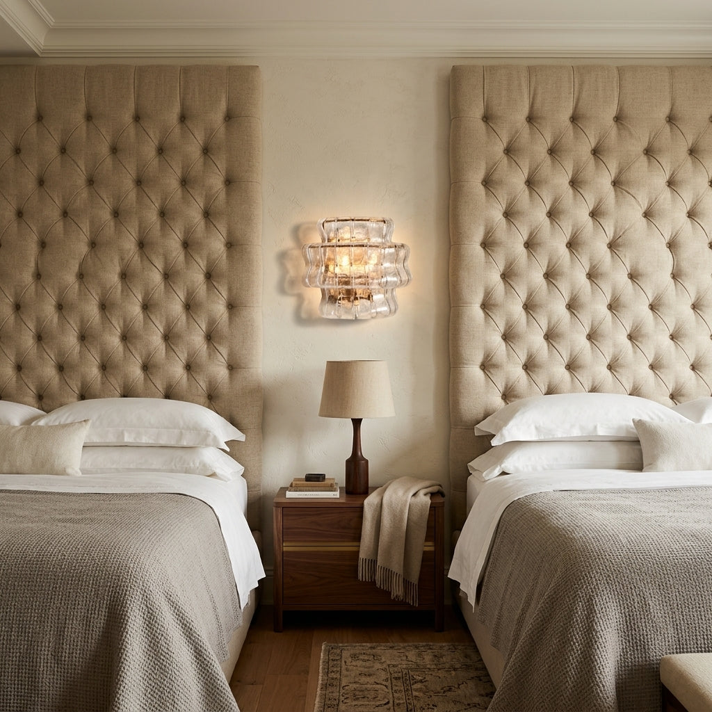 Morylighting Veridian Artisan Glass Sconce - elegant American bedroom