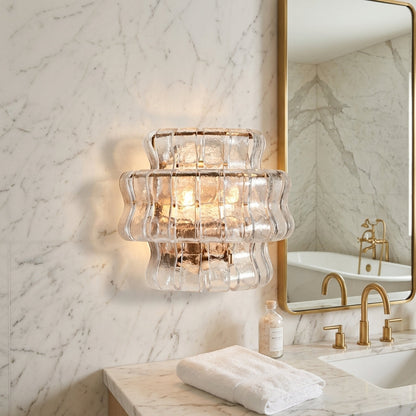 Morylighting Veridian Artisan Glass Sconce - luxury American master bathroom