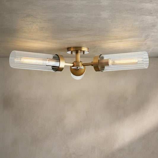 Morylighting Aura 3-Light Flushmount 31.5" Width x 31.5" Depth x 5.5" Height x 31.5" Diameter - Background Shot