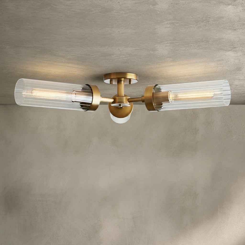 Morylighting Aura 3-Light Flushmount 31.5" Width x 31.5" Depth x 5.5" Height x 31.5" Diameter - Background Shot