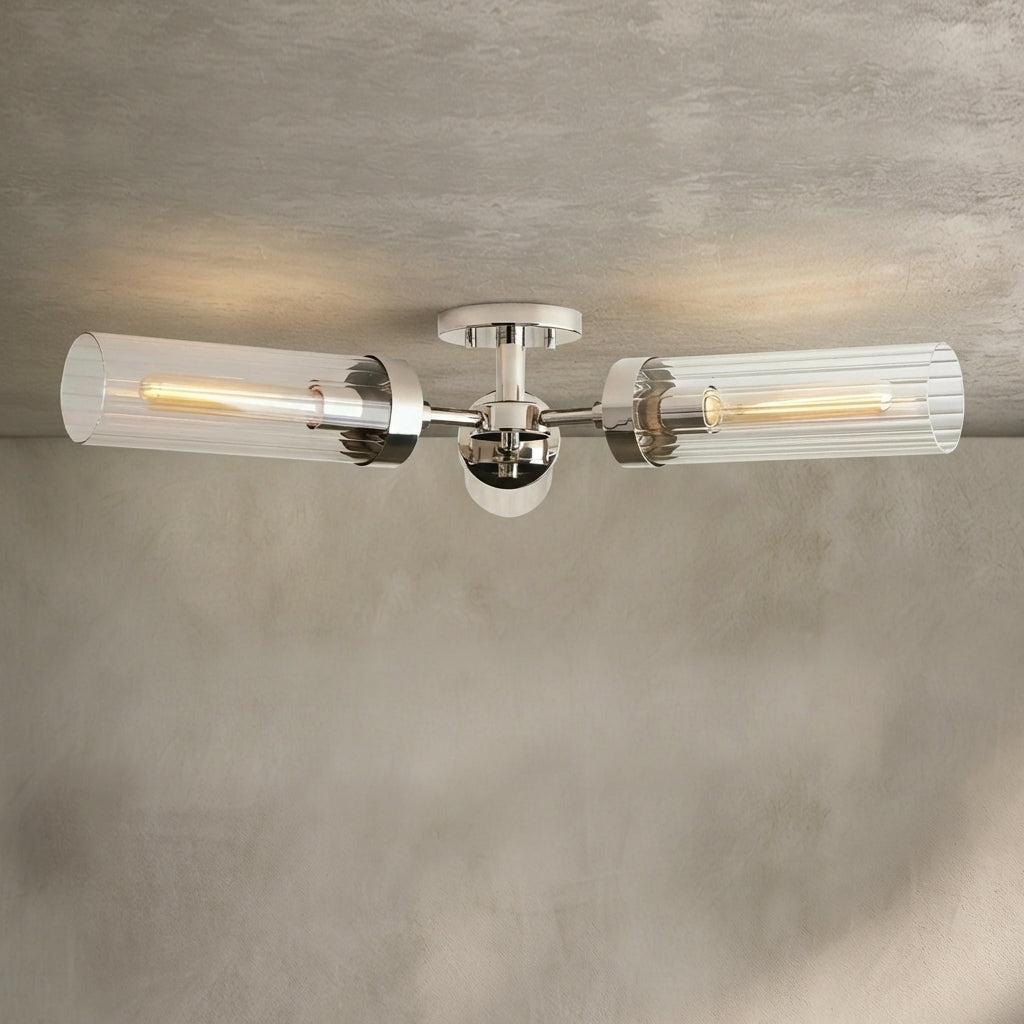 Morylighting Aura 3-Light Flushmount 31.5" Width x 31.5" Depth x 5.5" Height x 31.5" Diameter - Background Shot