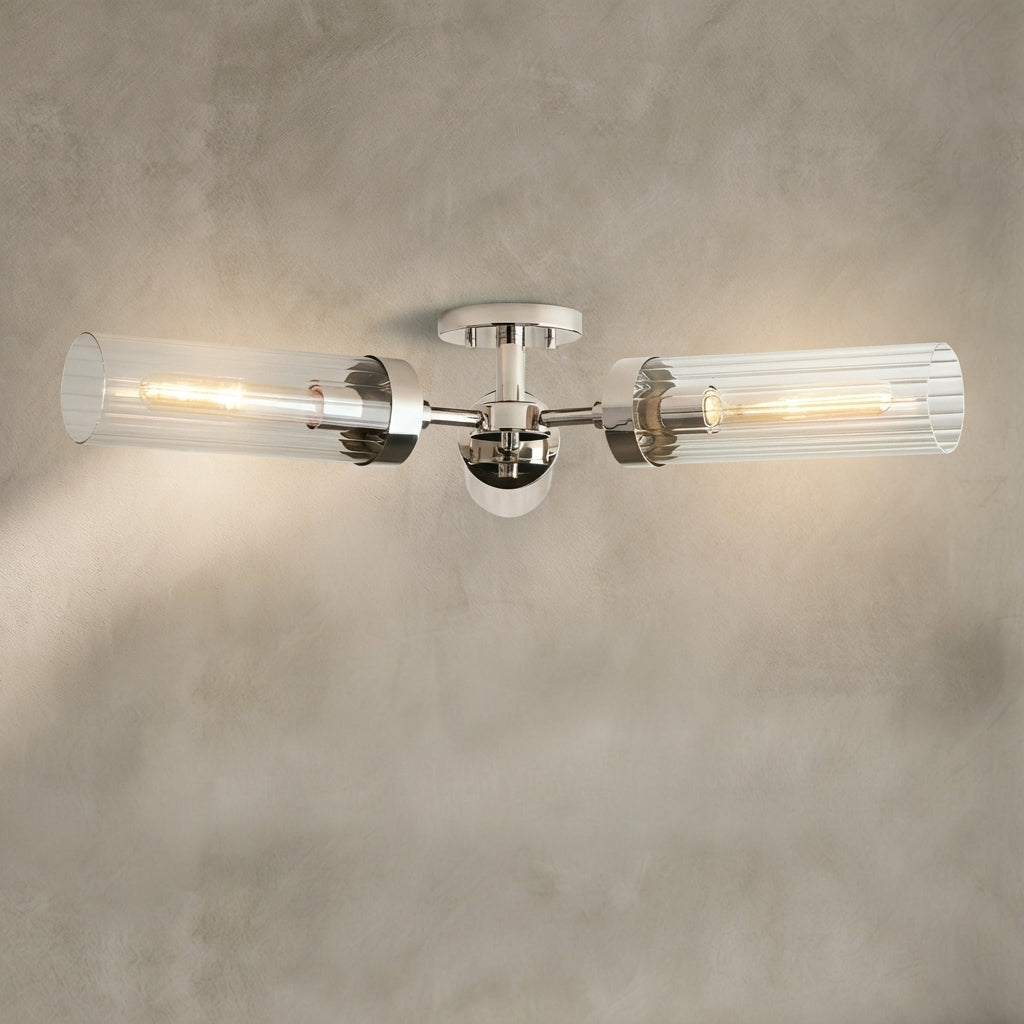 Morylighting Aura 3-Light Flushmount 31.5" Width x 31.5" Depth x 5.5" Height x 31.5" Diameter - Background Shot