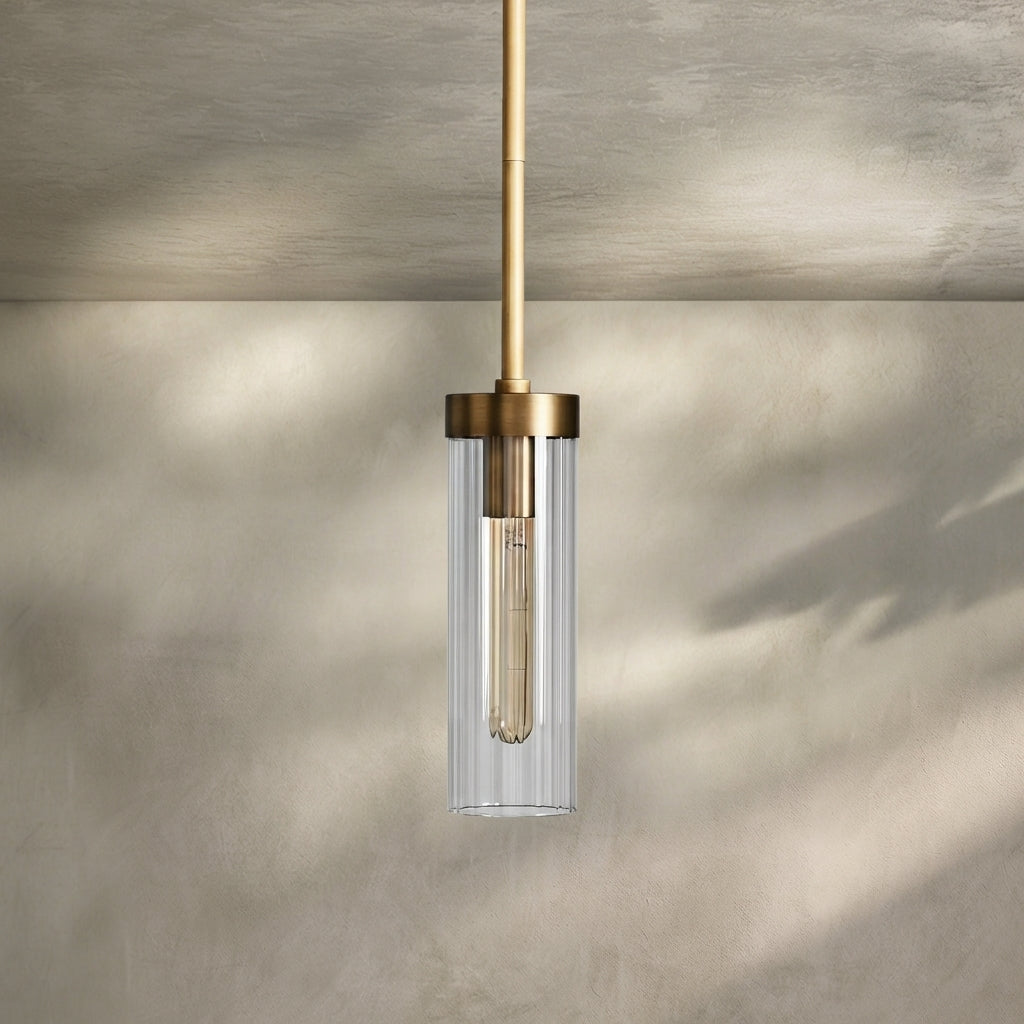 Morylighting Veridian Fluted Glass 1-Light Pendant - Background Shot
