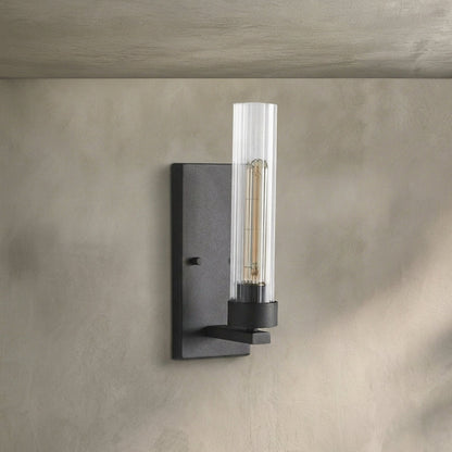 Morylighting Aura Fluted Glass 1-Light Wall Sconce - Background Shot
