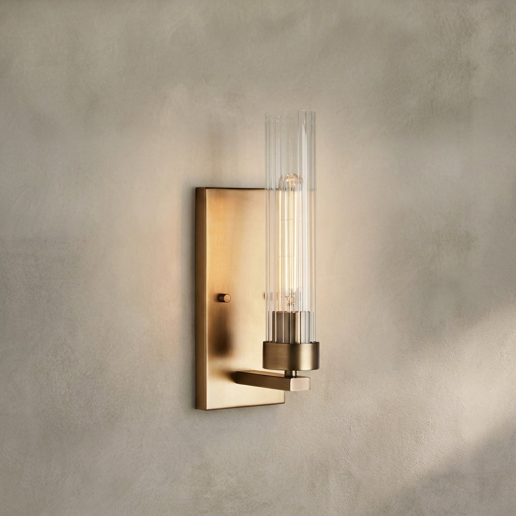 Morylighting Aura Fluted Glass 1-Light Wall Sconce - Background Shot