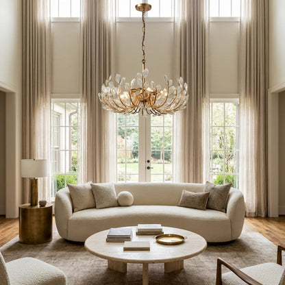 Morylighting Veridian Bloom 6/8 Lights Chandelier 26"32" - sophisticated American living room