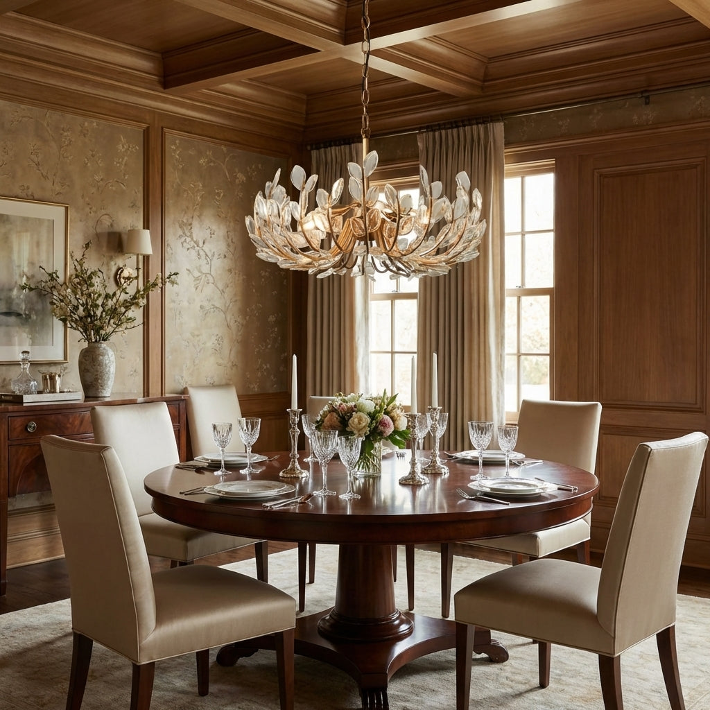 Morylighting Veridian Bloom 6/8 Lights Chandelier 26"32" - formal American dining room