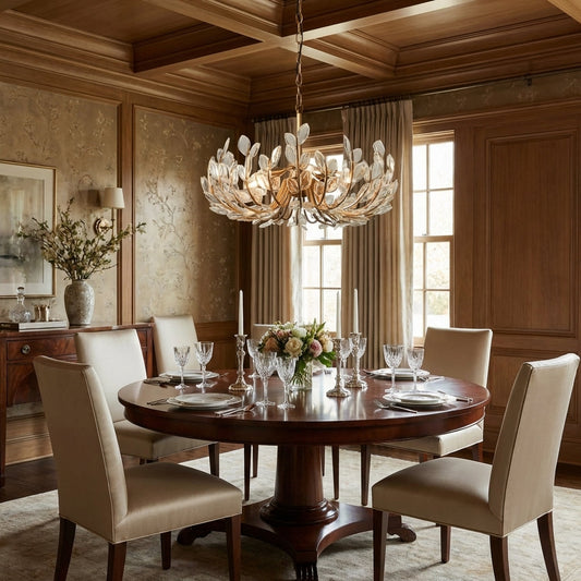 Morylighting Veridian Bloom 6/8 Lights Chandelier 26"32" - formal American dining room