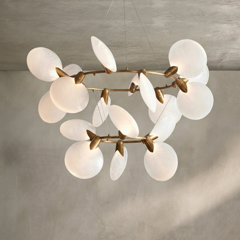 Morylighting Aura Grandeur 2-Tiered Halo Chandelier 47" Width x 47" Depth x 28.75" Height x 47" Diameter - Background Shot