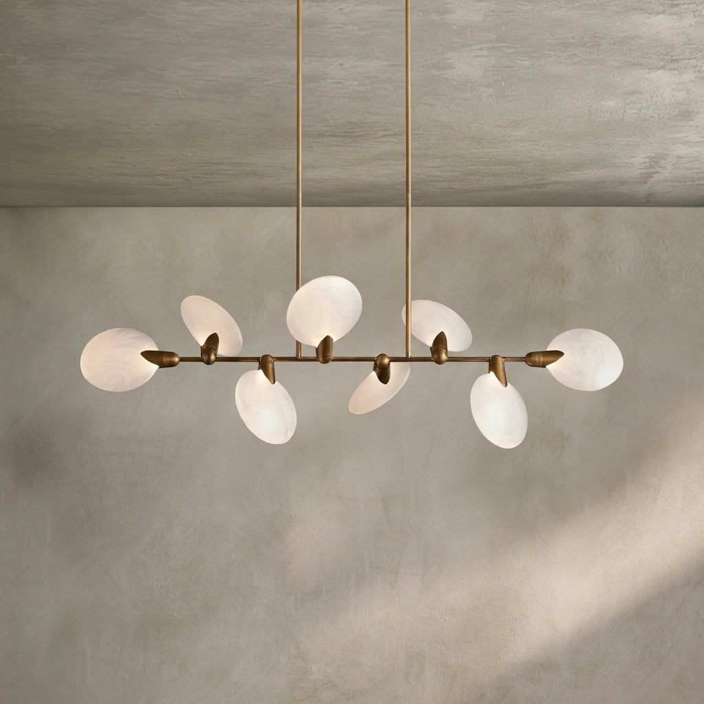Morylighting Aura Linear Chandelier 62"74" - Background Shot