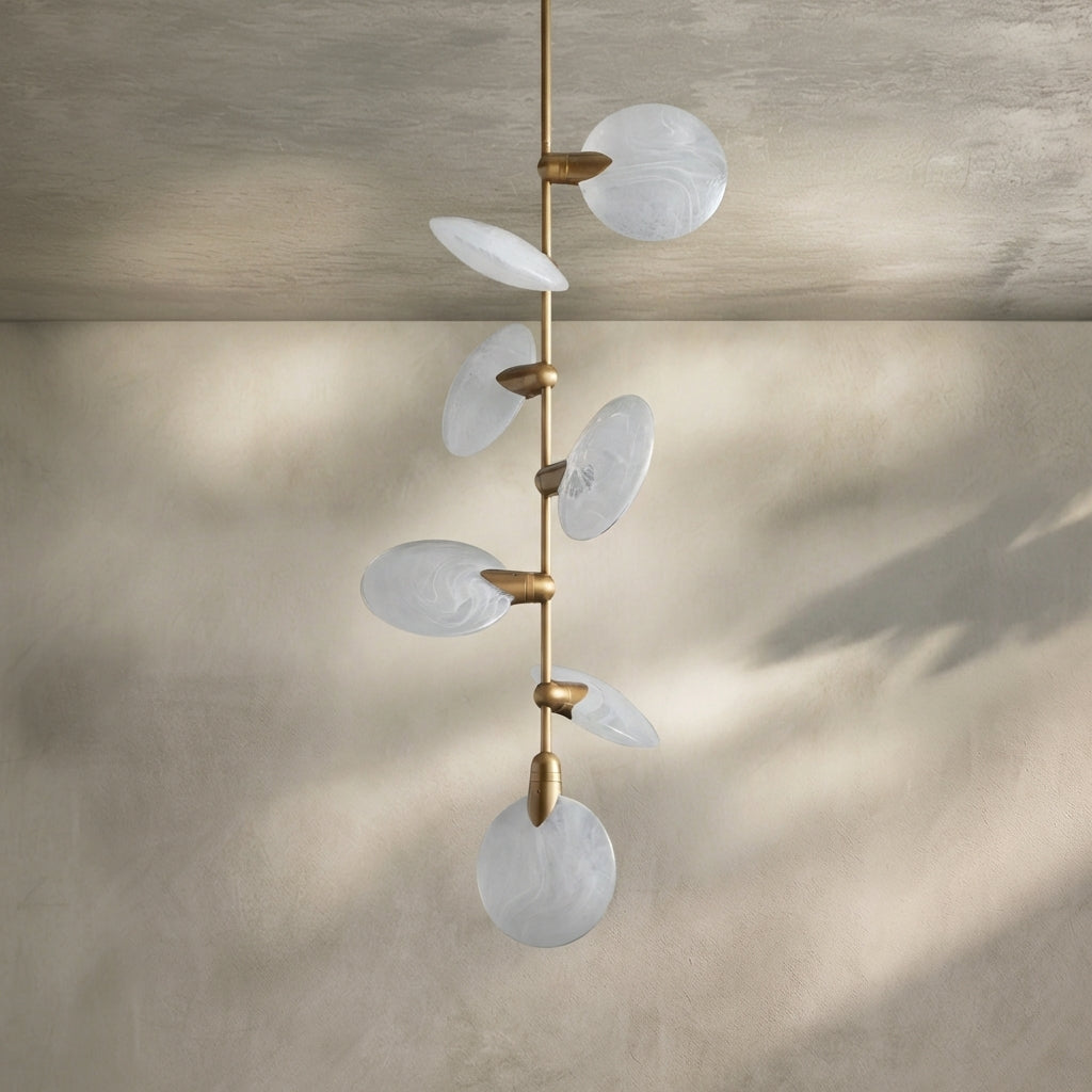 Morylighting Aura Grand Hand-Blown Glass 7-Light Pendant for Staircase Foyer 21.75" Diameter - Background Shot