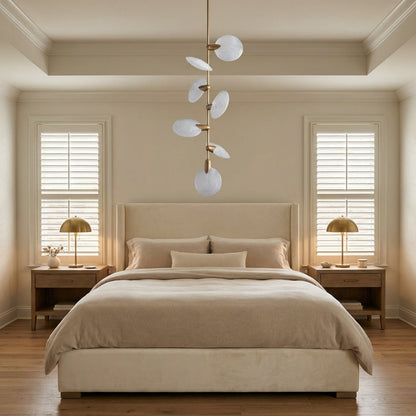 Morylighting Aura Grand Hand-Blown Glass 7-Light Pendant for Staircase Foyer 21.75" Diameter - American master bedroom with tray ceiling