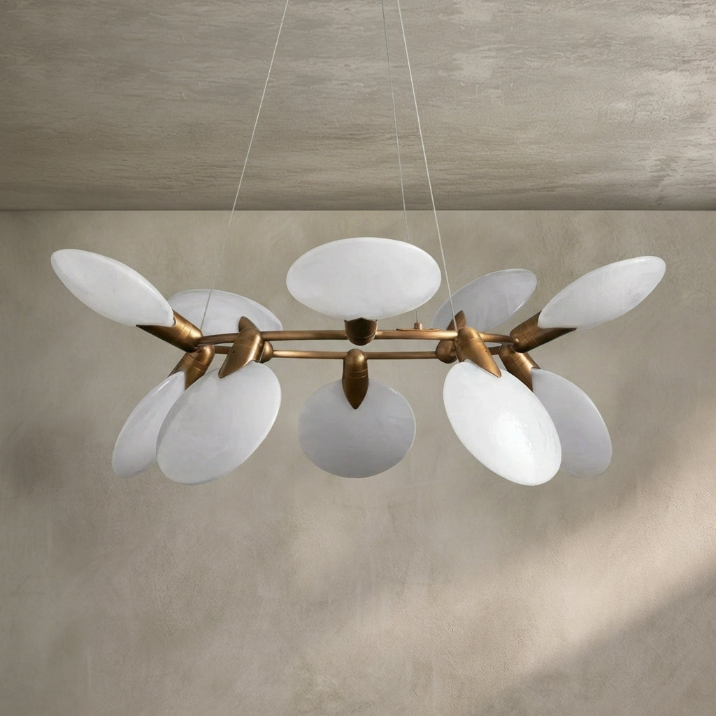 Morylighting Aura Petal 10-Light Chandelier 42.25" Width x 42.25" Depth x 14.5" Height x 42.25" Diameter - Background Shot