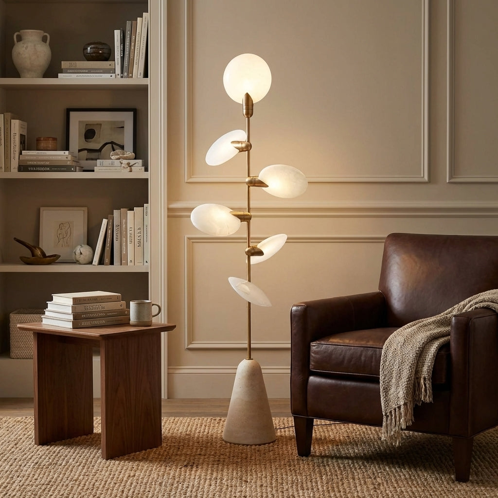 Morylighting Aura Petal Floor Lamp - American living room reading corner