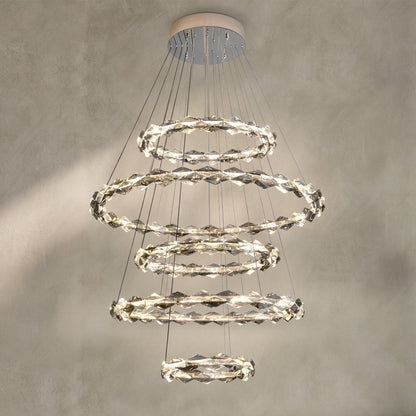 Morylighting Grand Tiered Crystal Ring Chandelier - Background Shot