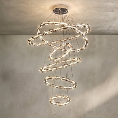 Morylighting Grand Tiered Crystal Ring Chandelier - Background Shot