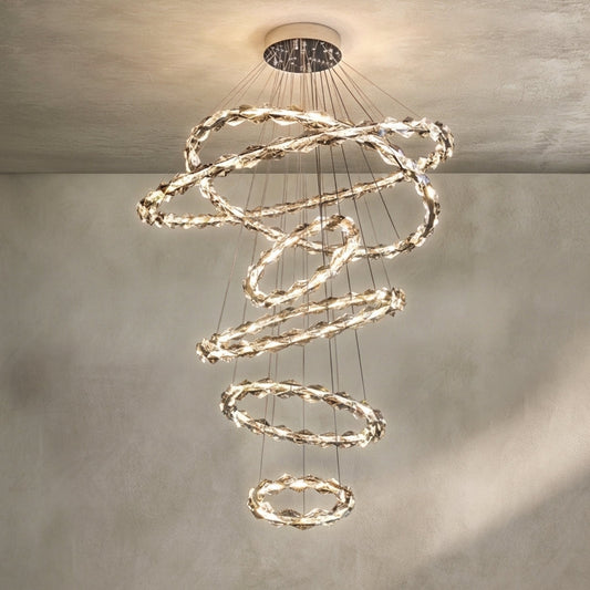 Morylighting Grand Tiered Crystal Ring Chandelier - Background Shot