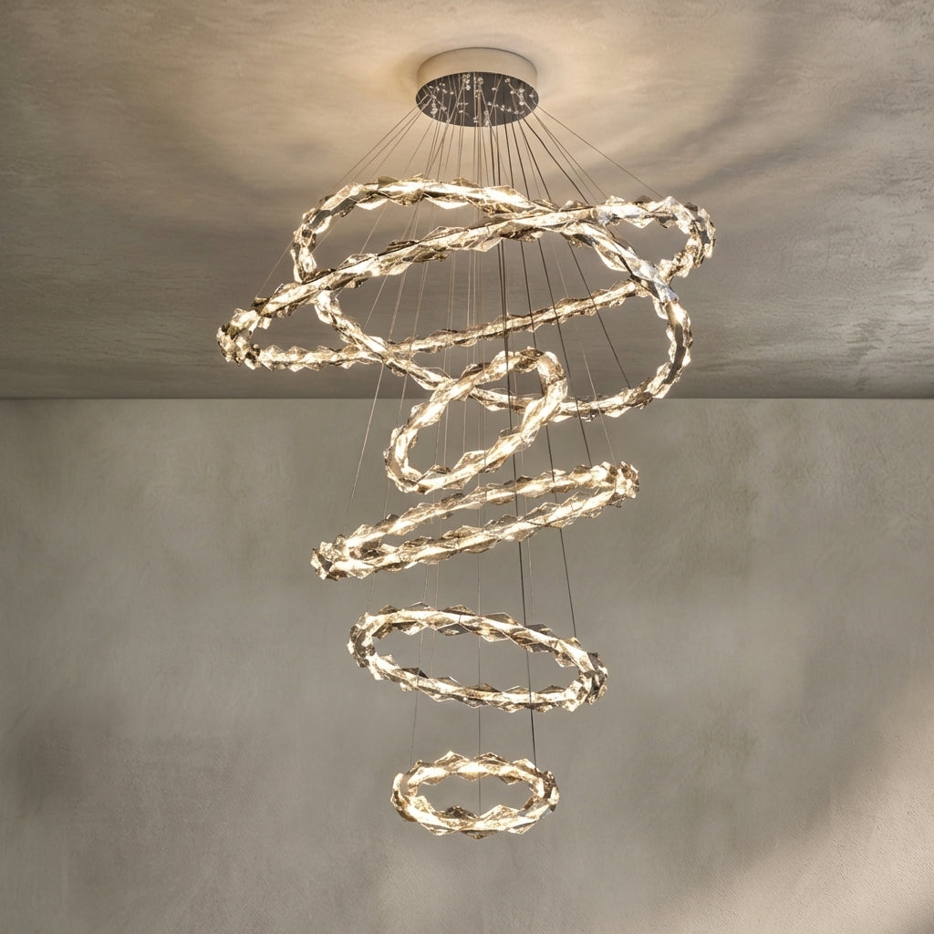 Morylighting Grand Tiered Crystal Ring Chandelier - Background Shot