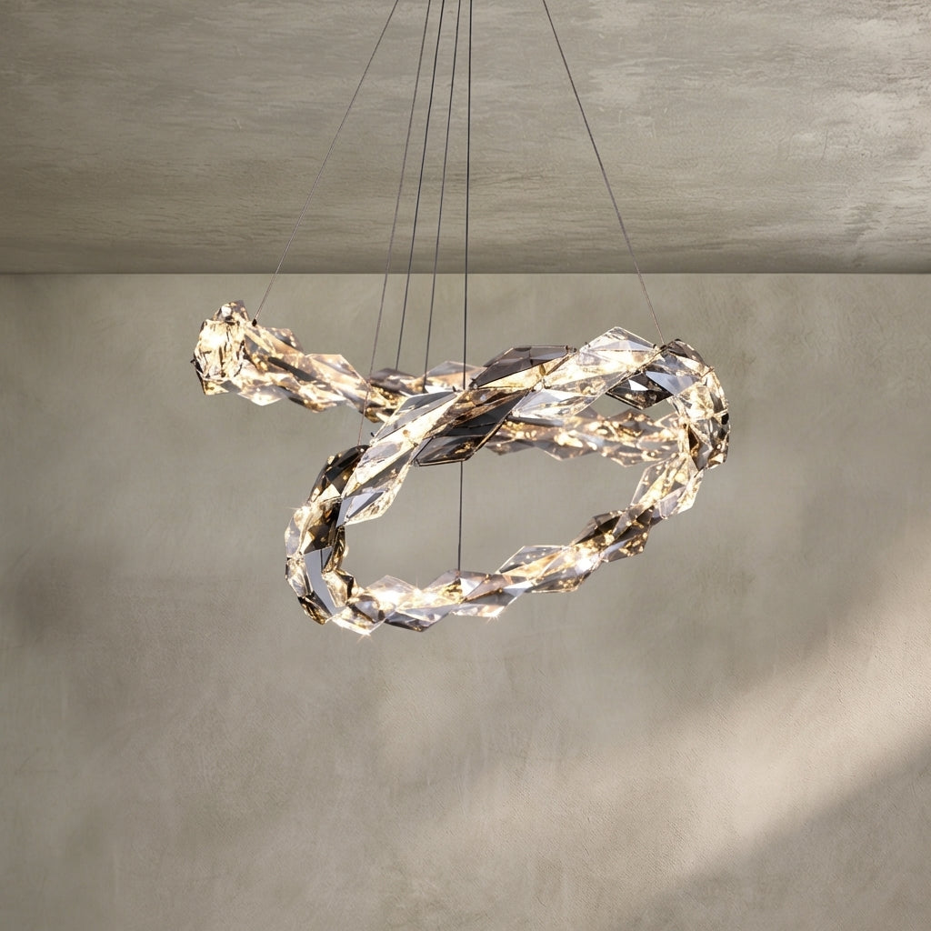 Morylighting Grand Tiered Crystal Ring Chandelier - Background Shot