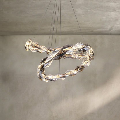 Morylighting Grand Tiered Crystal Ring Chandelier - Background Shot