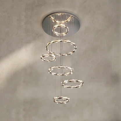 Morylighting Grand Tiered Crystal Ring Chandelier - Background Shot