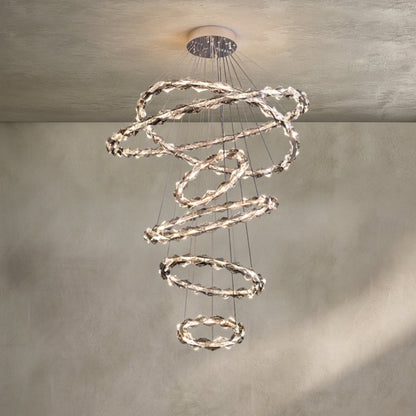 Morylighting Grand Tiered Crystal Ring Chandelier - Background Shot