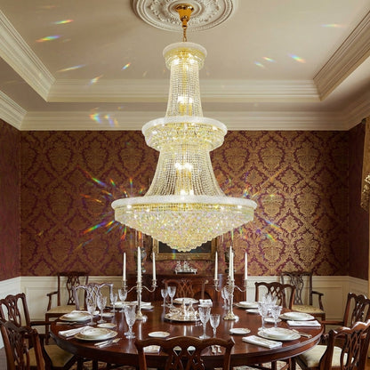 Morylighting Grand Radiance Round Crystal Chandelier - formal American dining room