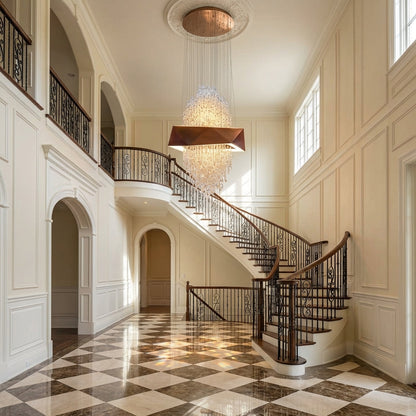 Morylighting Opulent Grandeur Crystal Pendant Chandelier - grand American estate foyer