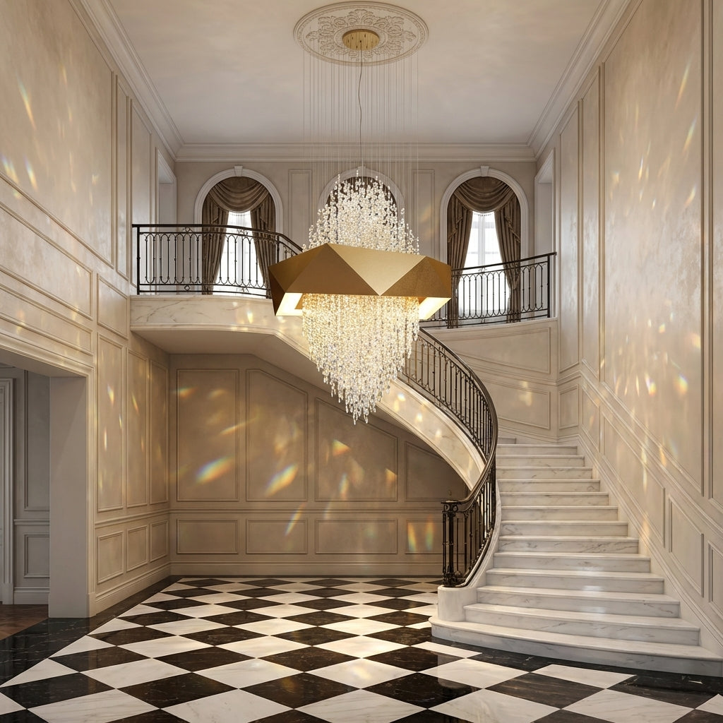 Morylighting Opulent Grandeur Crystal Pendant Chandelier - grand American estate foyer